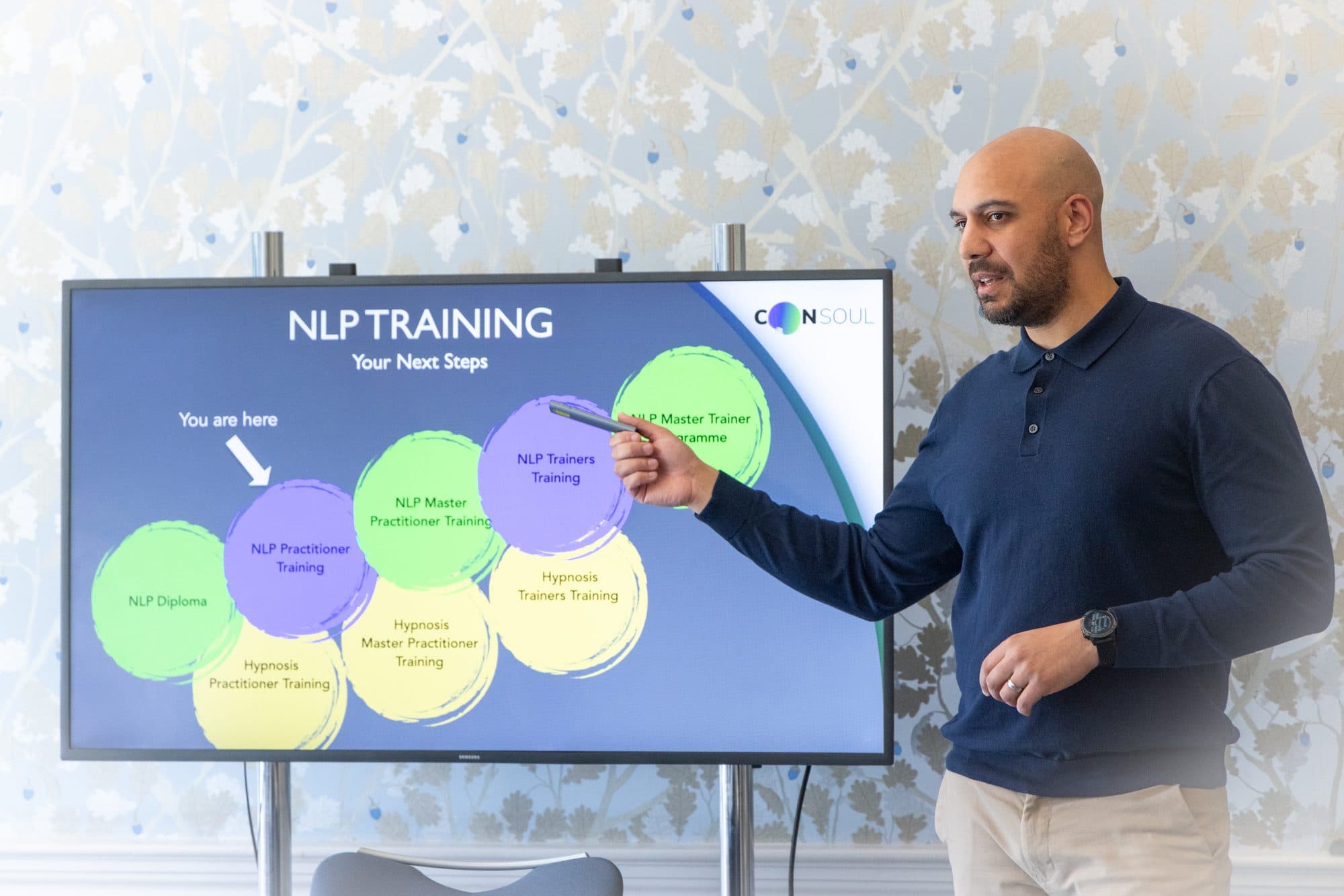 Conrad Mepham-Stone talking through the NLP training pathway