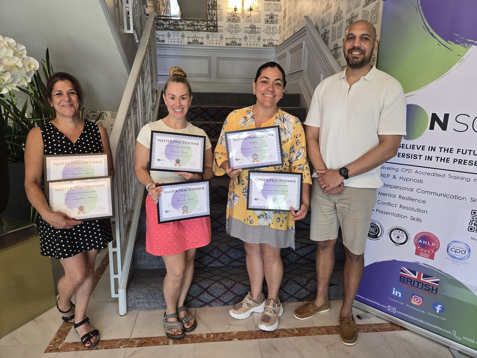 NLP & Hypnosis Master Practitioner cohort at Pendley Manor, 2026